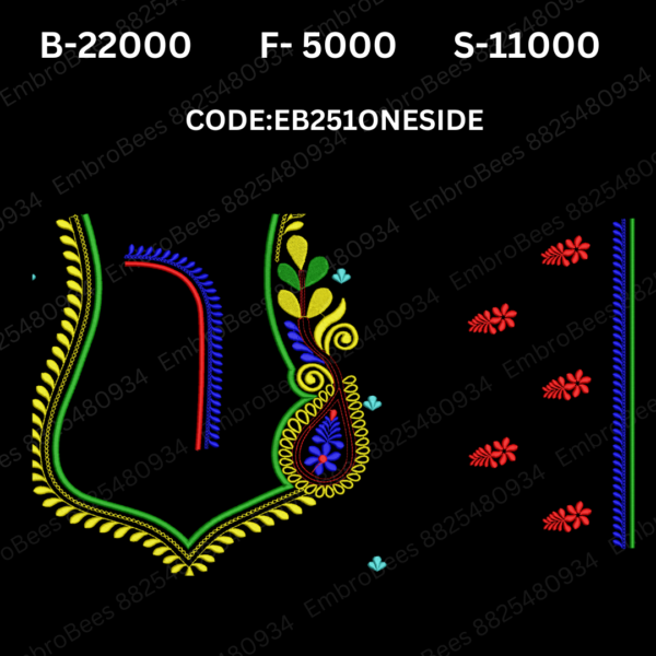 Oneside Blouse Embroidery Design DST File - EB251ONESIDE