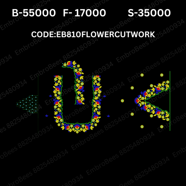 Flower Cutwork Blouse Embroidery Design DST File - EB810FLOWERCUTWORK