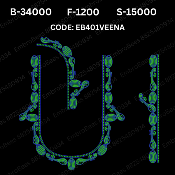 Veena Blouse Embroidery Design DST File - EB401VEENA