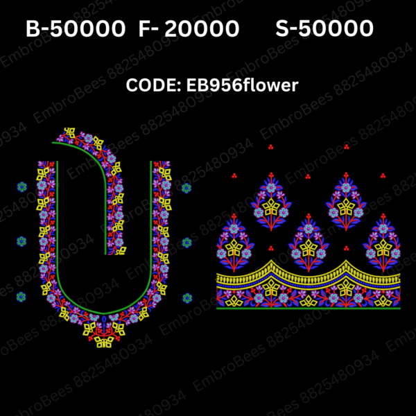 Floral Blouse Embroidery Design DST File - EB956FLOWER