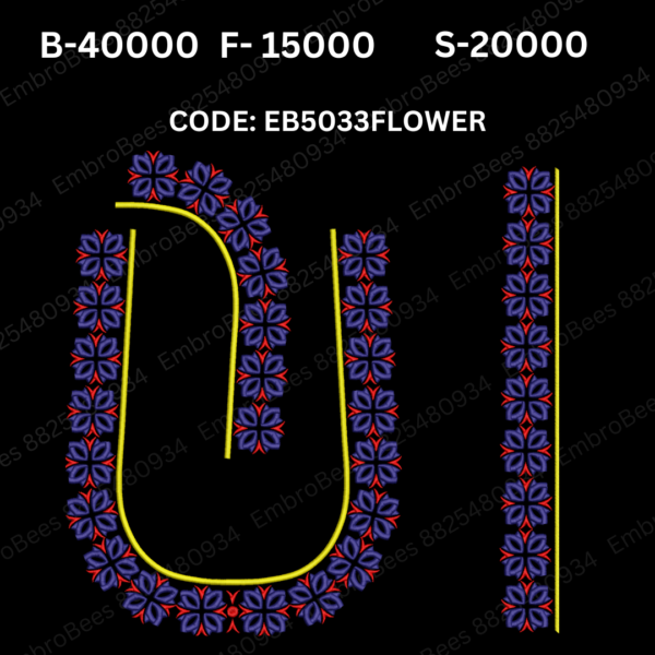 Floral Blouse Embroidery Design DST File - EB5033FLOWER (FREE)