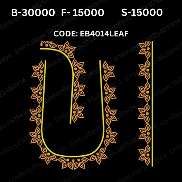Leaf Blouse Embroidery Design DST File - EB4014LEAF (FREE)