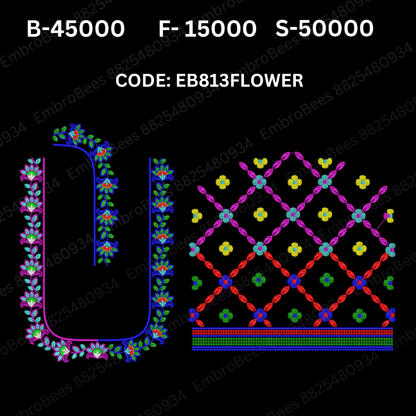 Floral Blouse Embroidery Design DST File - EB813FLOWER (FREE)