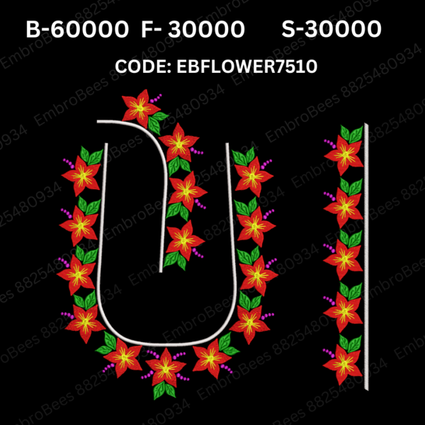 Floral Blouse Embroidery Design DST File - EBFLOWER7510 (FREE)