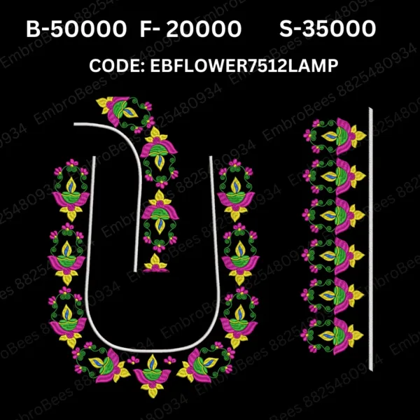 Flower Lamp Blouse Embroidery Design DST File - EBFLOWER7512LAMP (FREE)