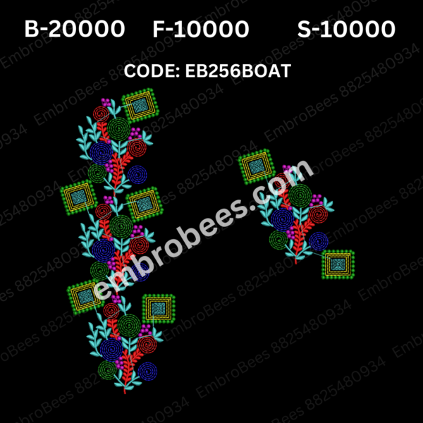 Boat Blouse Embroidery Design DST File - EB256BOAT