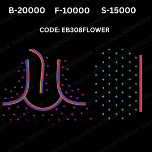 EB308 FLOWER Embroidery Design DST File