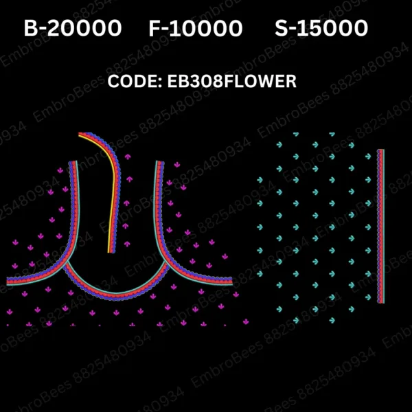 EB308 FLOWER Embroidery Design DST File