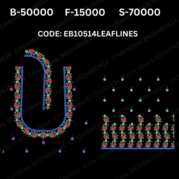 EB10514 LEAF LINES Embroidery Design DST File
