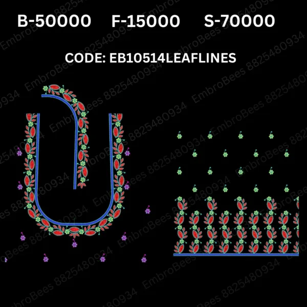 EB10514 LEAF LINES Embroidery Design DST File