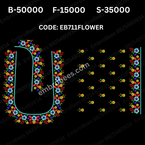 EB711 FLOWER Embroidery Design DST File