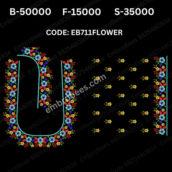 EB711 FLOWER Embroidery Design DST File