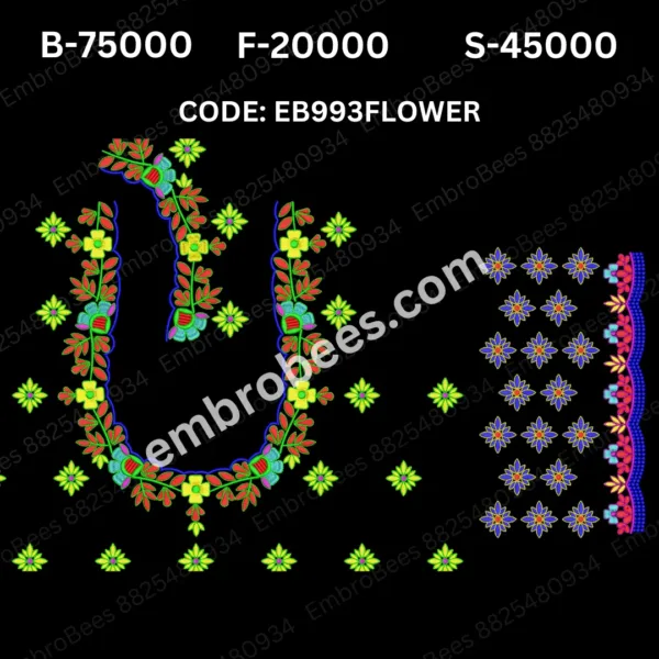 EB993 FLOWER Embroidery Design DST File.