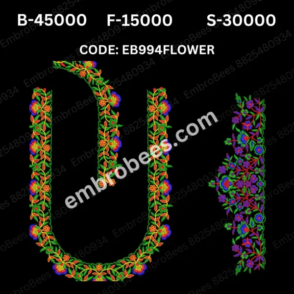 EB993 FLOWER Embroidery Design DST File.