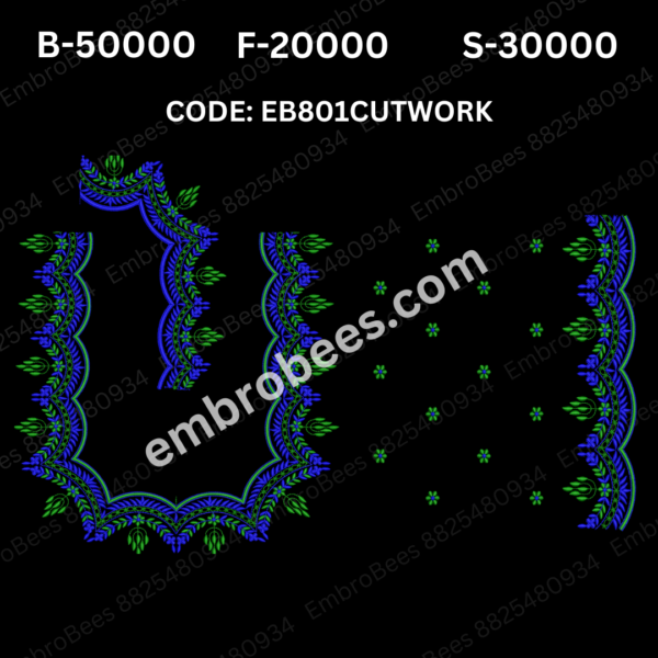 EB801 CUTWORK Blouse Embroidery Design DST
