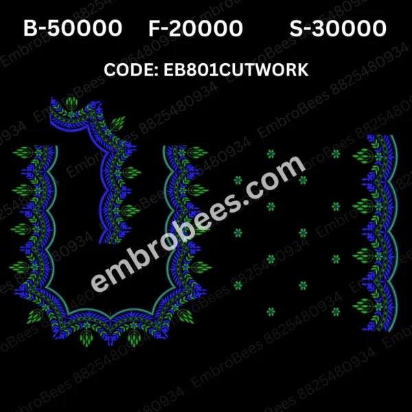 EB801 CUTWORK Blouse Embroidery Design DST