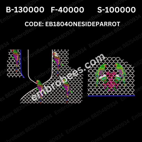 Oneside Parrot Blouse Embroidery Design DST File - EB1804 ONESIDE PARROT