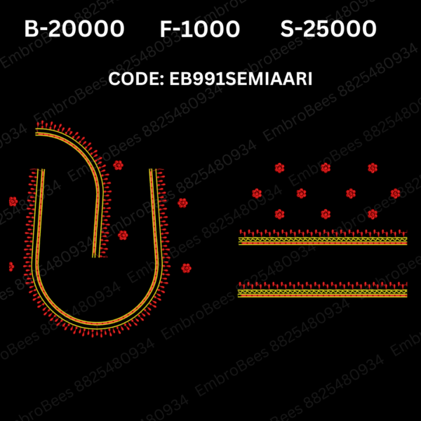 Semi Aari Blouse Embroidery Design DST File - EB991 SEMIAARI