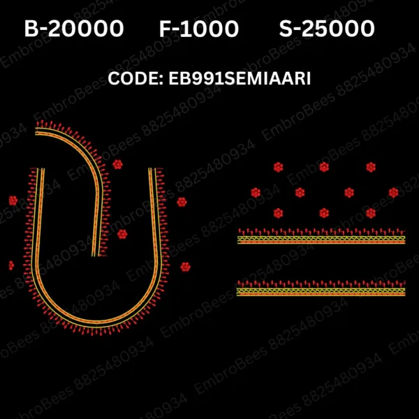 Semi Aari Blouse Embroidery Design DST File - EB991 SEMIAARI