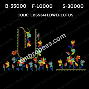 EB6534 FLOWER LOTUS Embroidery Design DST FIle