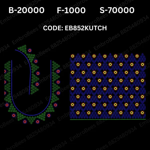 Kutch Blouse Embroidery Design DST File - EB852 KUTCH