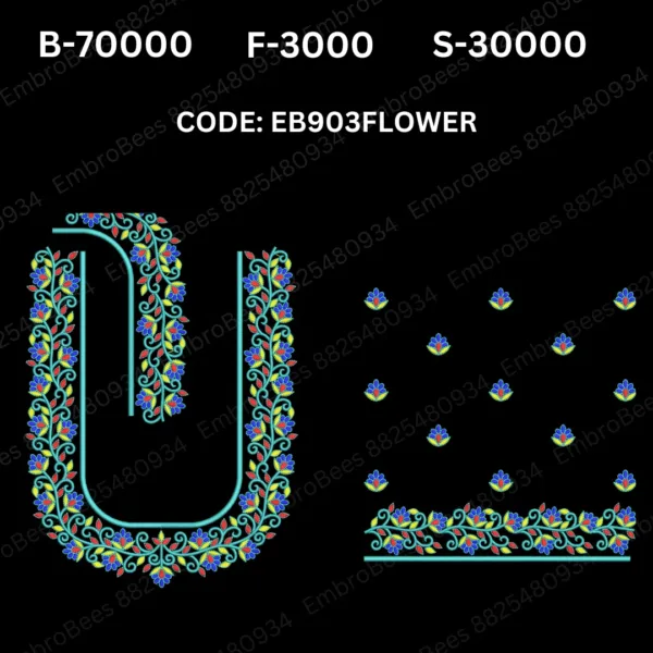 EB903 FLOWER Embroidery Design DST File
