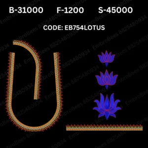 LOTUS Embroidery Design DST FIle