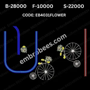 EB4031 FLOWER Embroidery Design DST File