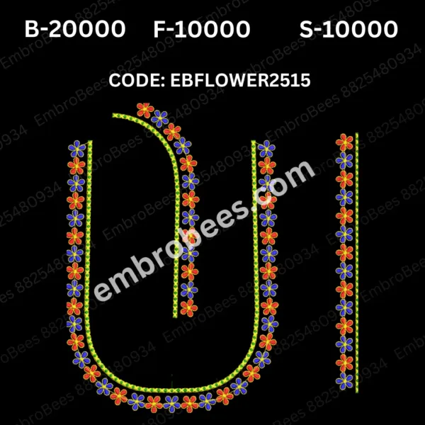 Floral Blouse Embroidery Design DST File - EB FLOWER 2515