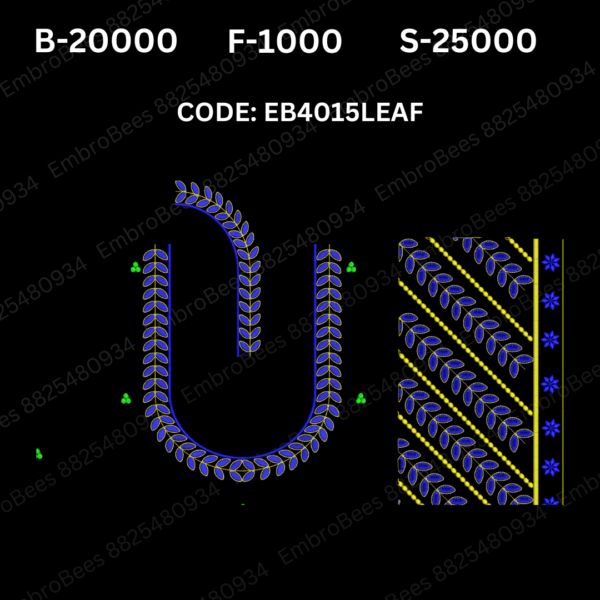 Leaf Blouse Embroidery Design DST File - EB4015 LEAF