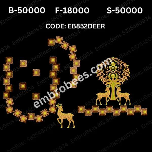 Deer Blouse Embroidery Design DST File - EB852 DEER