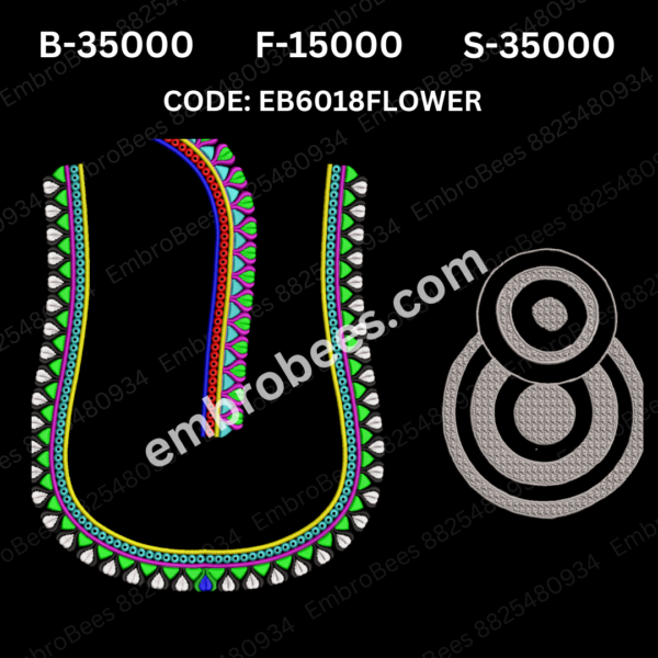 Contemporary Floral Blouse Embroidery Design DST File - EB6018FLOWER