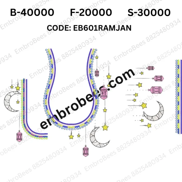 Ramjan Special Blouse Embroidery Design DST File - EB601RAMJAN