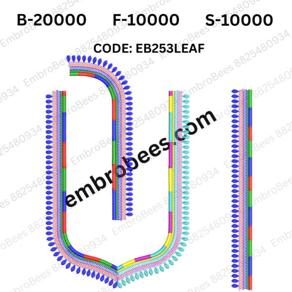Traditional Leaf Blouse Embroidery Design DST File - EB253LEAF