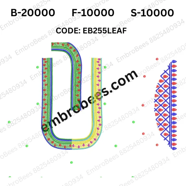 Bridal Leaf Blouse Embroidery Design DST File - EB255LEAF