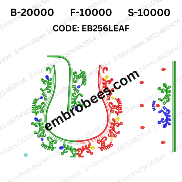 Delicate Leaf Blouse Embroidery Design DST File - EB256LEAF