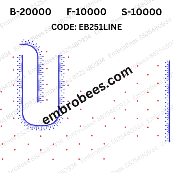 Modern Lines Blouse Embroidery Design DST File - EB251LINE