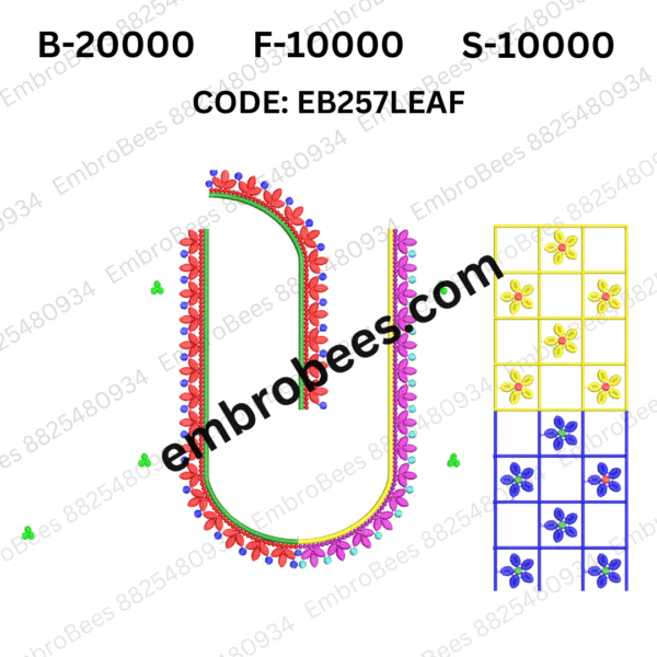 Minimalist Leaf Blouse Embroidery Design DST File - EB257LEAF