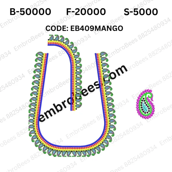 Mango Motif Blouse Embroidery Design DST File - EB409MANGO