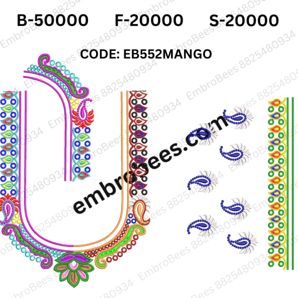 Deluxe Mango Blouse Embroidery Design DST File - EB552MANGO