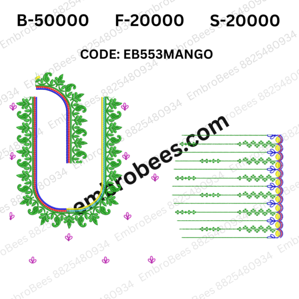 Contemporary Mango Blouse Embroidery Design DST File - EB553MANGO