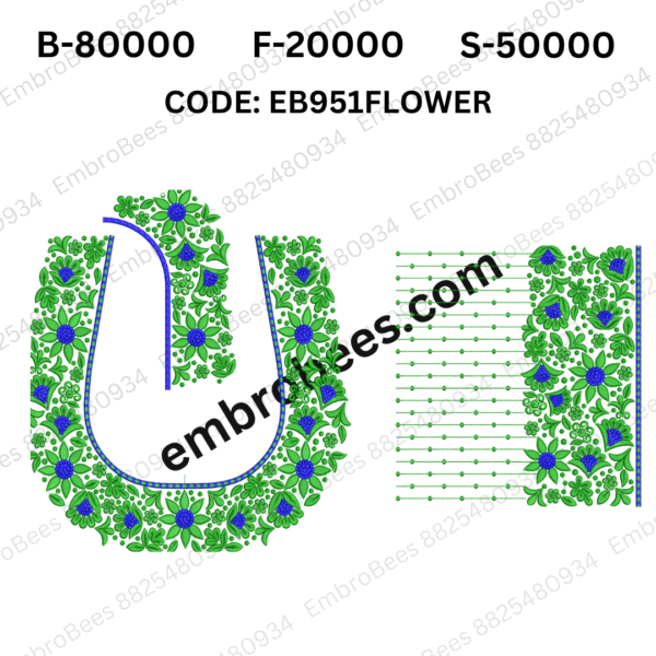 Floral Blouse Embroidery Design DST File - EB951FLOWER