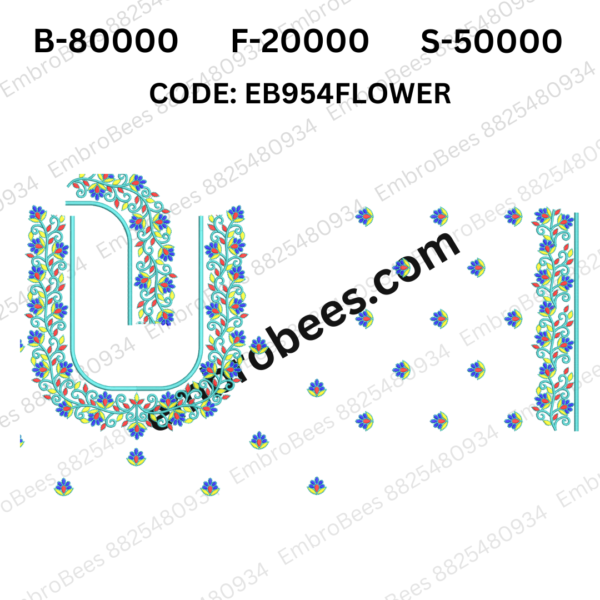 Floral Blouse Embroidery Design DST File - EB954FLOWER