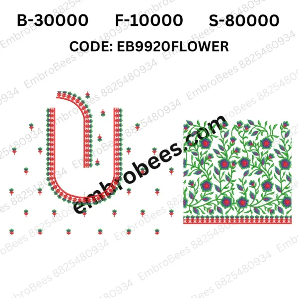 Luxury Floral Blouse Embroidery - EB9920FLOWER