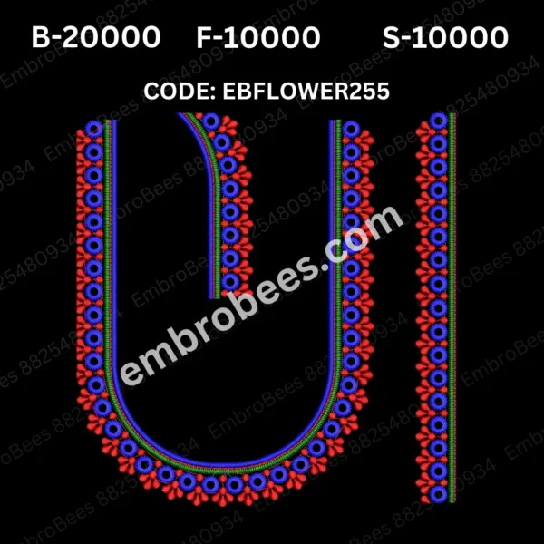 Delicate Floral Blouse Embroidery Design DST File - EBFLOWER255