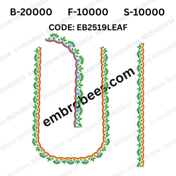 Leaf Blouse Embroidery Design DST File - EB2519LEAF