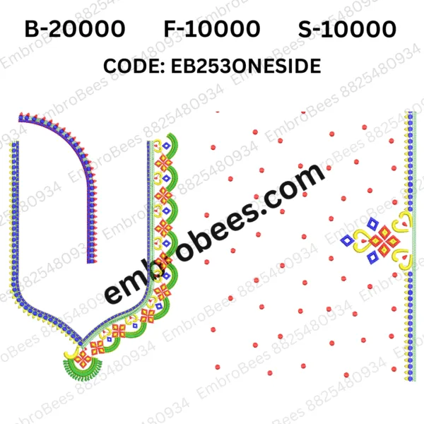 Oneside Blouse Embroidery Design DST File - EB253ONESIDE