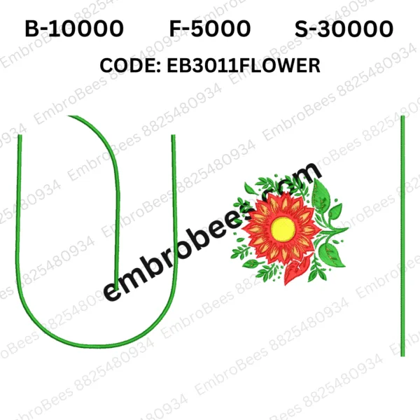 Floral Blouse Embroidery Design DST File - EB3011FLOWER
