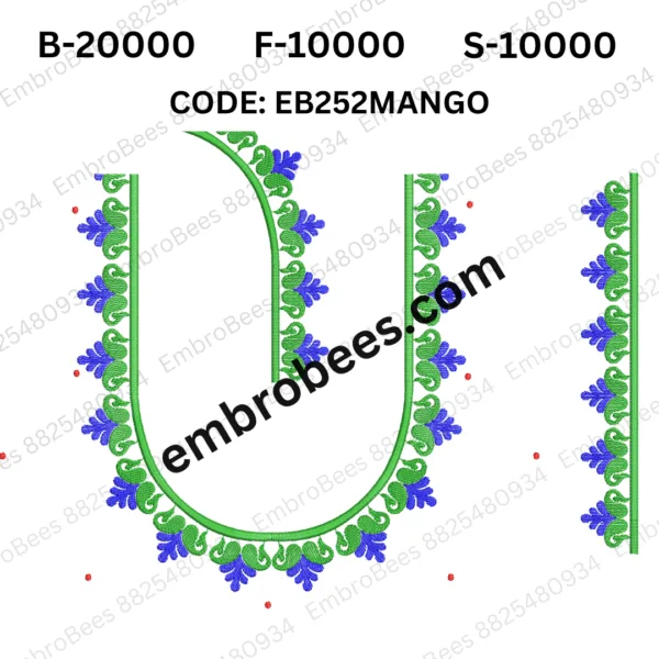 Mango Blouse Embroidery Design DST File - EB252MANGO