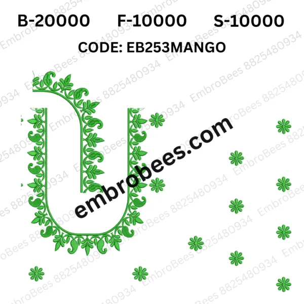 Mango Blouse Embroidery Design DST File - EB253MANGO